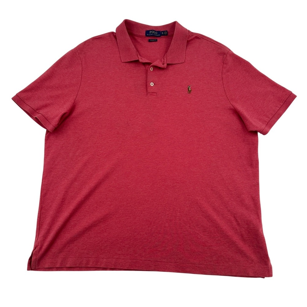 Polo Ralph Lauren Mens XL Classic Fit Red Heather Jersey Cotton Polo Shirt Golf